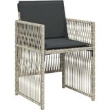 vidaXL 13-delige Tuinset met kussens poly rattan lichtgrijs