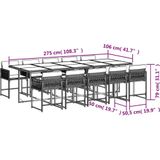 vidaXL - 11-delige - Tuinset - met - kussens - poly - rattan - beige