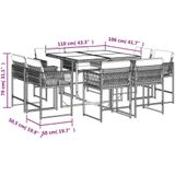 vidaXL 9-delige Tuinset met kussens poly rattan gemengd beige