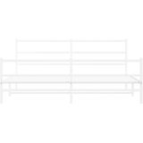 vidaXL - Bedframe - met - hoofd- - en - voeteneinde metaal - wit - 183x213 - cm