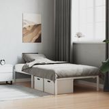 vidaXL - Bedframe - metaal - wit - 100x200 - cm