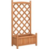 Plantenbak Met Latwerk Massief Vurenhout Bruin 55 x 29,5 x 30 cm