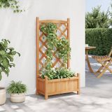 Plantenbak Met Latwerk Massief Vurenhout Bruin 55 x 29,5 x 30 cm