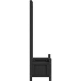 Plantenbak Met Latwerk Massief Vurenhout Zwart 55 x 29,5 x 110 cm