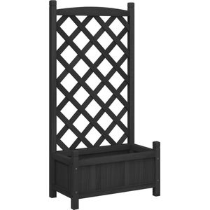 Pflanzkübel mit Spalier Schwarz Massivholz Tanne Vidaxl