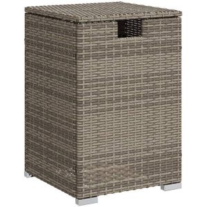 vidaXL - Afdekkast voor Propaangasfles - Grijs - Poly Rattan