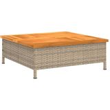 vidaXL Parasolvoetbedekking 70x70x25 cm poly rattan acaciahout beige