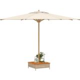 vidaXL Parasolvoetbedekking 70x70x25 cm poly rattan acaciahout beige