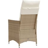 vidaXL Gartensessel mit Kissen 2 Stk. Verstellbar Beige Poly Rattan