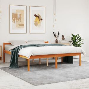 vidaXL Seniorenbed - Massief Grenenhout - Wasbruin - 160x200 cm