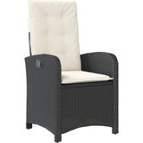 vidaXL - 7-delige - Tuinset - met - kussens - poly - rattan - zwart