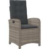 vidaXL 9-tlg. Garten-Essgruppe mit Kissen Grau Poly Rattan