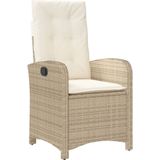 vidaXL 9-tlg. Garten-Essgruppe mit Kissen Beige Poly Rattan