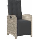 vidaXL 9-tlg. Garten-Essgruppe mit Kissen Hellgrau Poly Rattan