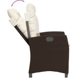 vidaXL 7-delige Tuinset met kussens poly rattan bruin