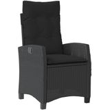 9-tlg. Garten-Essgruppe mit Kissen Schwarz Poly Rattan vidaXL