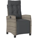 Vidaxl - 9-tlg. Garten-Essgruppe mit Kissen Grau Poly Rattan