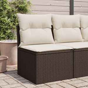 Vidaxl - Gartensofa ohne Armlehnen mit Kissen Braun Poly Rattan