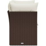 vidaXL Gartensofa mit Kissen 2-Sitzer Braun Poly Rattan