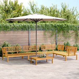 vidaXL - 5-delige - Loungeset - pallet - massief - acaciahout