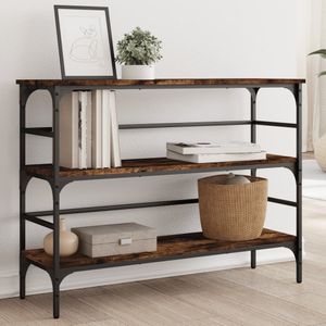 vidaXL - Wandtafel - 100x32x75 - cm - bewerkt - hout - gerookt - eikenkleurig