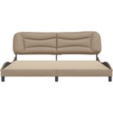 Bettgestell mit Kopfteil Cappuccino-Braun 200x200 cm Kunstleder Vidaxl