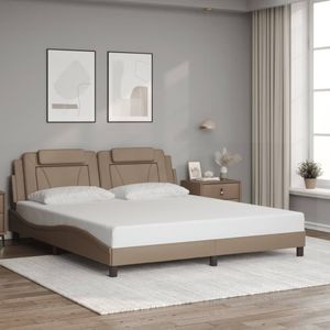 vidaXL Bettgestell ""Viana"" ohne Matratze Cappuccino-Braun 180x200 cm Kunstleder