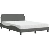 vidaXL - Bed - met - matras - stof - donkergrijsx200 - cm