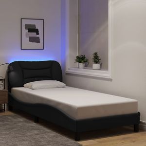 vidaXL - Bedframe - met - LED - zonder - matrasx200 - cm - stof - zwart