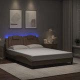 vidaXL Bettgestell ""Viana"" mit LED ohne Matratze Cappuccino-Braun 140x190 cm Kunstleder