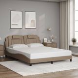 Bettgestell mit LED Cappuccino-Braun 160x200 cm Kunstleder vidaXL