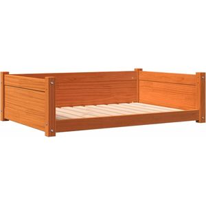 vidaXL Hondenmand 95,5x65,5x28 cm massief grenenhout wasbruin, hondenbank, hondenbed, dierenmand, huisdierenbank, huisdierenmand, dierenbed