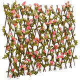 vidaXL Kunstplant klimop op latwerk uittrekbaar 180x60 cm donkerroze