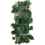 vidaXL Kunstplant druivenblad op latwerk uittrekbaar 190x60 cm groen
