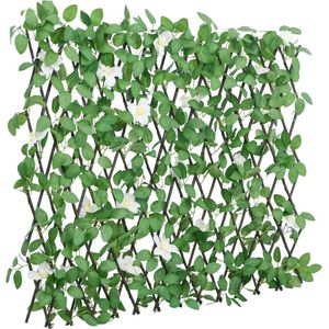 Kunstplant klimop op latwerk uittrekbaar 186x70 cm groen
