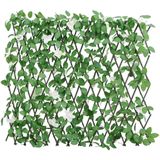 vidaXL Kunstplant klimop op latwerk 5 st uittrekbaar 186x30 cm groen