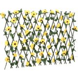 vidaXL Kunstplant klimop op latwerk uittrekbaar 180x60 cm geel