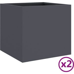 Pflanzkübel 2 Stk. Anthrazit 32x30x29 cm Stahl vidaXL