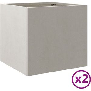 vidaXL Pflanzkübel 2 Stk. Silbern 32x30x29 cm Edelstahl