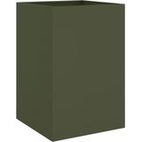 vidaXL Pflanzkübel Olivgrün 52x48x75 cm Stahl