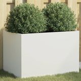 vidaXL Plantenbak 62x40x39 cm koudgewalst staal wit