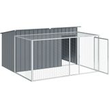 Vidaxl - Hundehütte mit Auslauf Anthrazit 197x194x110cm Verzinkter Stahl