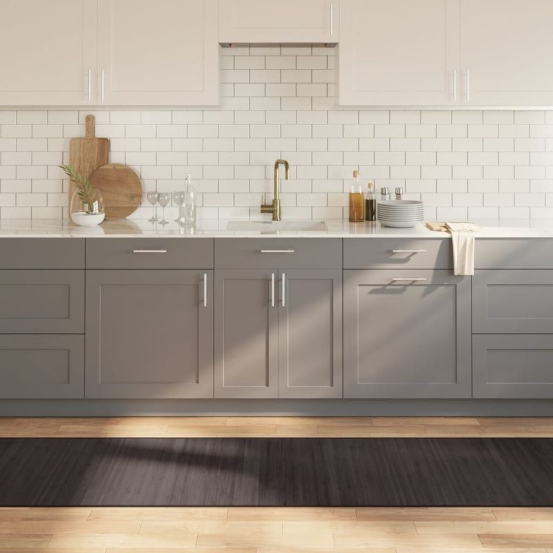 vidaXL - Vloerkleed - Donkerbruin - Bamboe - 70x400 cm