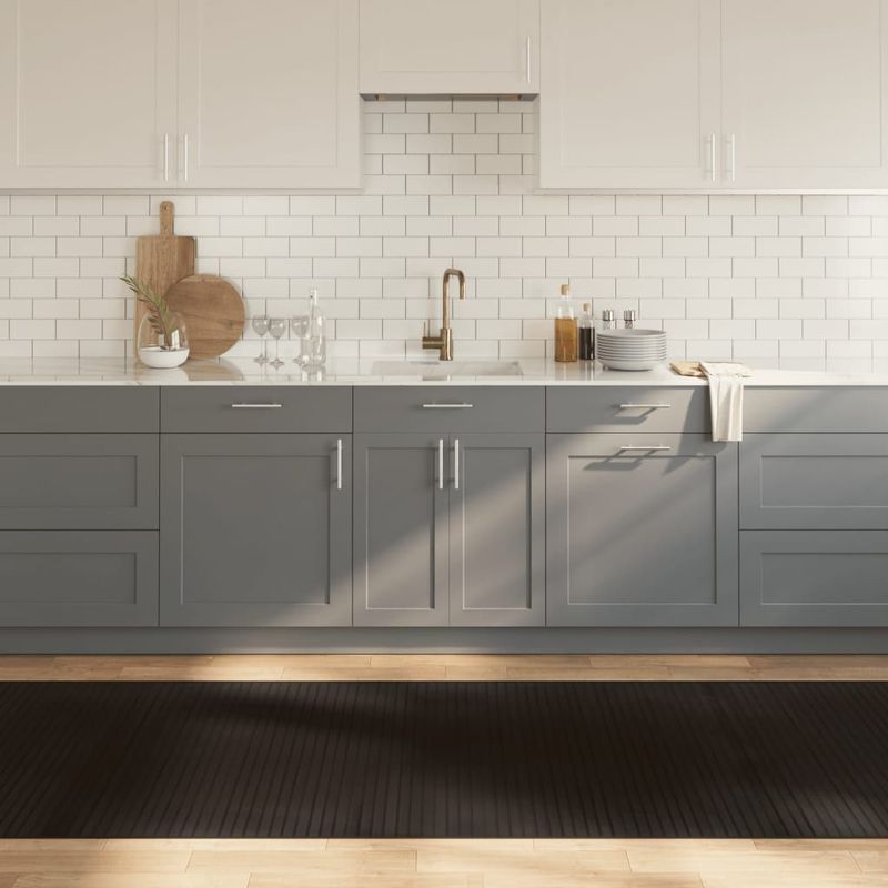 vidaXL - Vloerkleed - Donkerbruin - Bamboe - Rechthoekig 100x300 cm