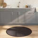 Bamboe - Vloerkleed Rond - Donkerbruin - 100 cm - Natuurlijk Materiaal