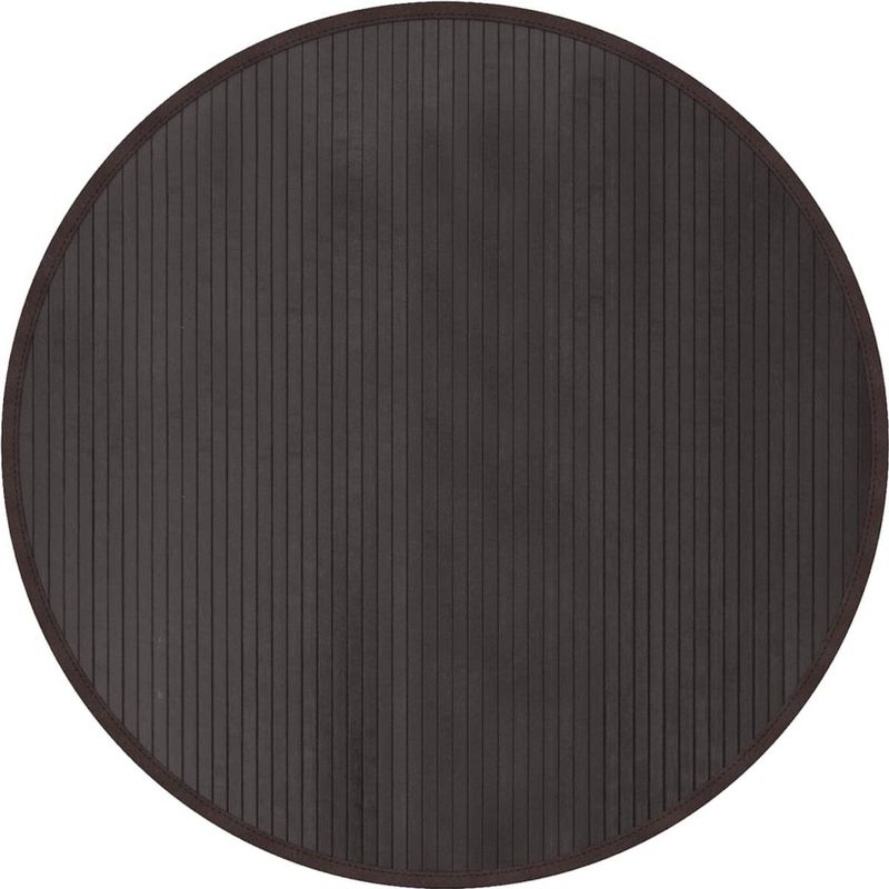Bamboe - Vloerkleed Rond - Donkerbruin - 100 cm - Natuurlijk Materiaal