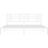 vidaXL - Bedframe - met - hoofdbord - metaal - wit - 193x203 - cm