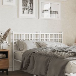 vidaXL Hoofdbord 120 cm metaal wit
