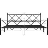 vidaXL - Bedframe - met - hoofd- - en - voeteneinde - metaal - zwart - 183x213 - cm