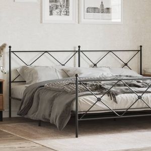 vidaXL Hoofdbord 200 cm metaal zwart